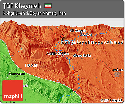 Political 3D Map of Ţūf Kheymeh