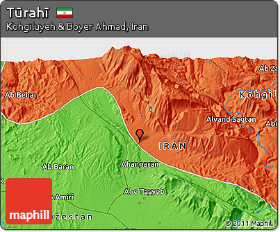 Political 3D Map of Tūrahī