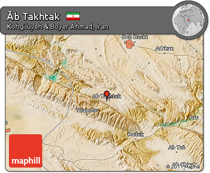 Satellite 3D Map of Āb Takhtak