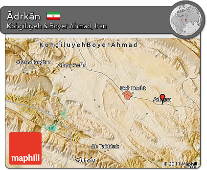 Satellite 3D Map of Ādrkān