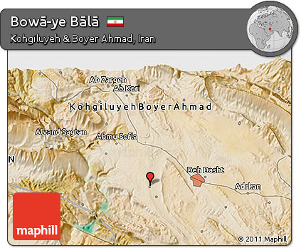 Satellite 3D Map of Bowā-ye Bālā
