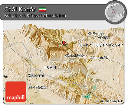 Satellite 3D Map of Chāl Konār
