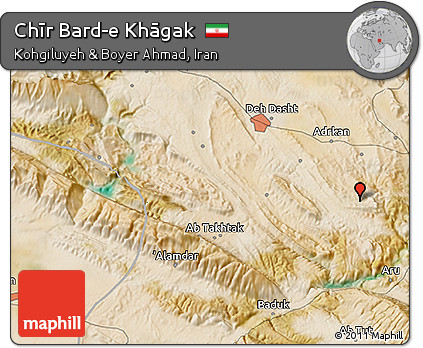 Satellite 3D Map of Chīr Bard-e Khāgak