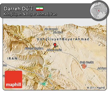 Satellite 3D Map of Darreh Dū`ī