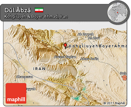 Satellite 3D Map of Dūl Ābzā