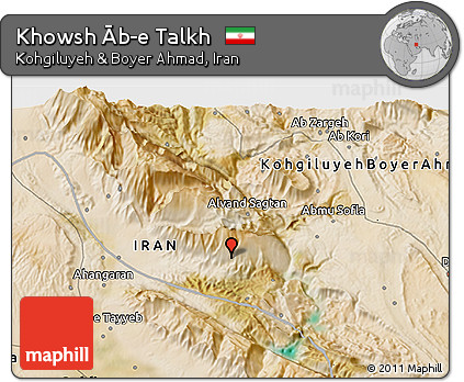 Satellite 3D Map of Khowsh Āb-e Talkh