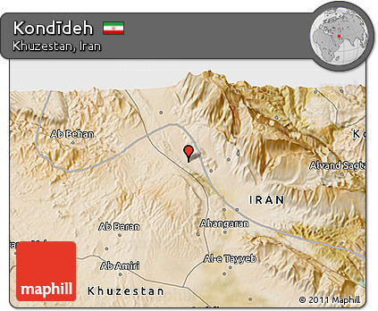 Satellite 3D Map of Kondīdeh