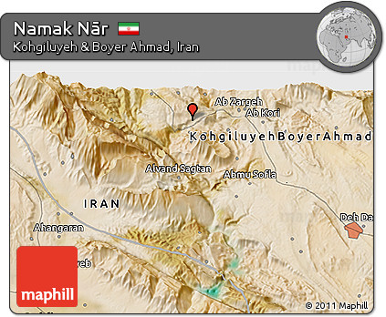 Satellite 3D Map of Namak Nār
