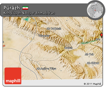 Satellite 3D Map of Pūrāzh