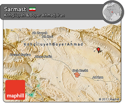 Satellite 3D Map of Sarmast