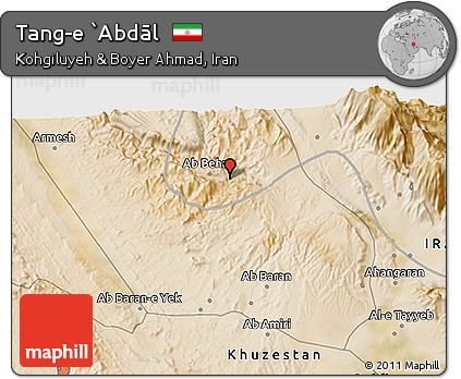 Satellite 3D Map of Tang-e `Abdāl