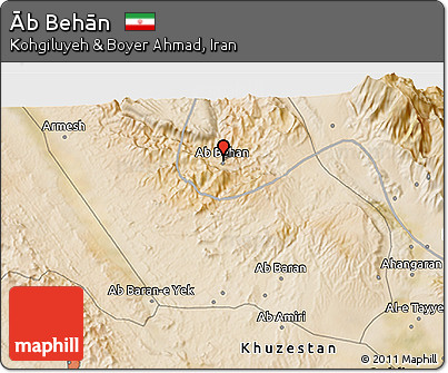 Satellite 3D Map of Āb Behān