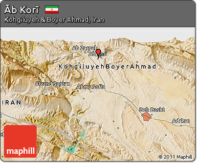 Satellite 3D Map of Āb Korī