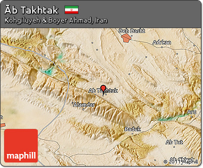 Satellite 3D Map of Āb Takhtak