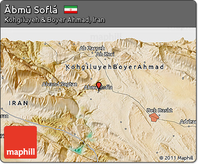 Satellite 3D Map of Ābmū Soflá