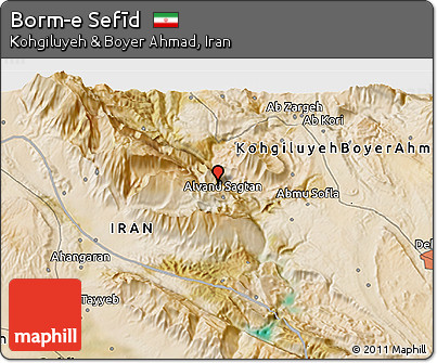 Satellite 3D Map of Borm-e Sefīd