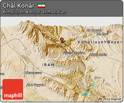 Satellite 3D Map of Chāl Konār
