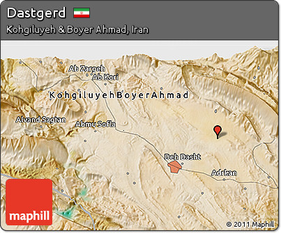 Satellite 3D Map of Dastgerd