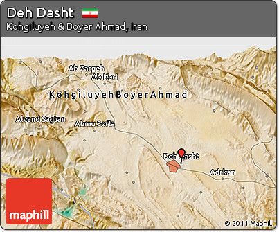 Satellite 3D Map of Deh Dasht