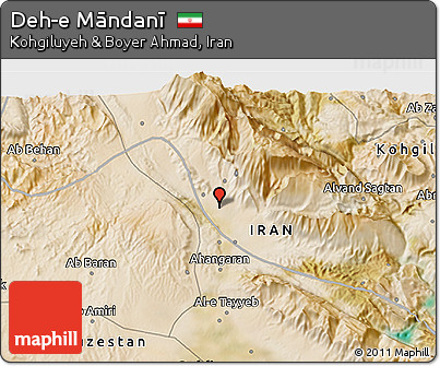 Satellite 3D Map of Deh-e Māndanī