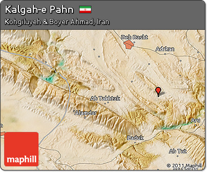 Satellite 3D Map of Kalgah-e Pahn