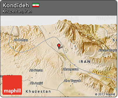 Satellite 3D Map of Kondīdeh