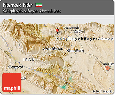 Satellite 3D Map of Namak Nār
