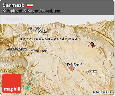 Satellite 3D Map of Sarmast