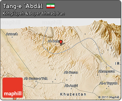 Satellite 3D Map of Tang-e `Abdāl