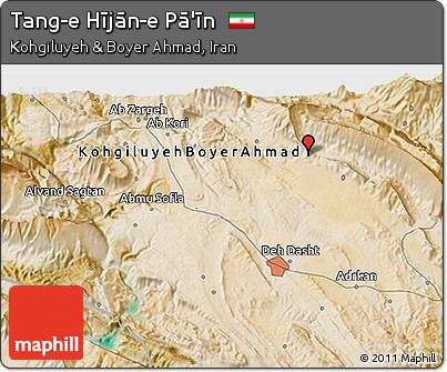 Satellite 3D Map of Tang-e Hījān-e Pā'īn
