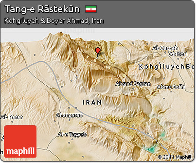 Satellite 3D Map of Tang-e Rāstekūn