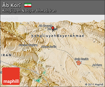 Satellite 3D Map of Āb Korī
