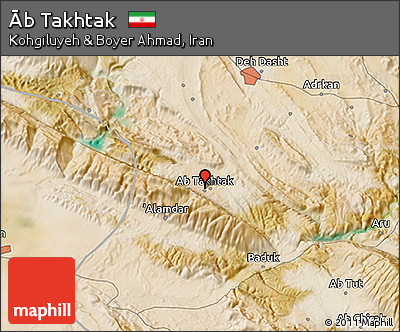 Satellite 3D Map of Āb Takhtak