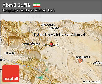 Satellite 3D Map of Ābmū Soflá