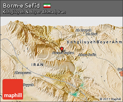 Satellite 3D Map of Borm-e Sefīd