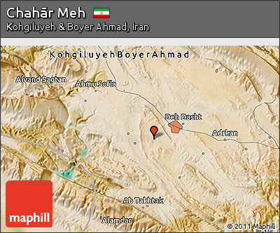 Satellite 3D Map of Chahār Meh