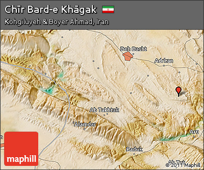 Satellite 3D Map of Chīr Bard-e Khāgak