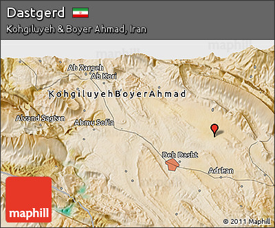 Satellite 3D Map of Dastgerd