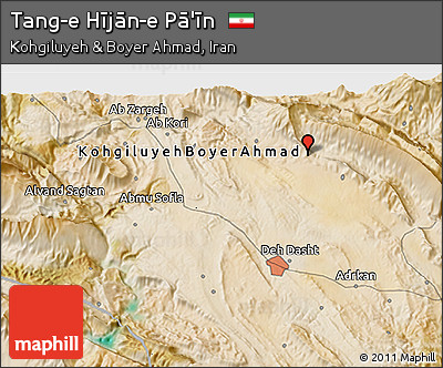 Satellite 3D Map of Tang-e Hījān-e Pā'īn