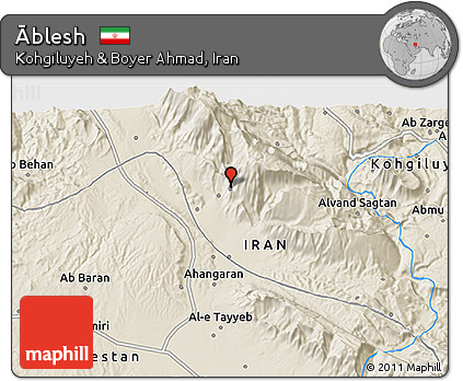 Shaded Relief 3D Map of Āblesh