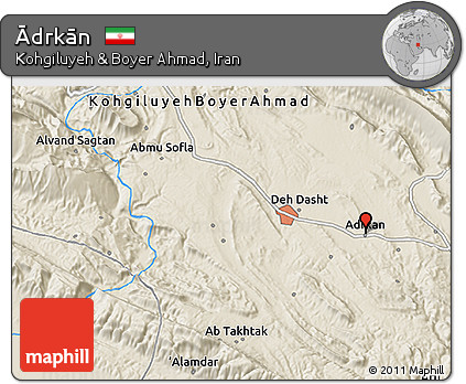 Shaded Relief 3D Map of Ādrkān