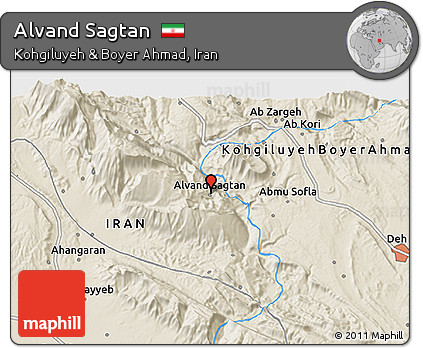 Shaded Relief 3D Map of Alvand Sagtan