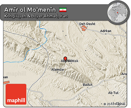 Shaded Relief 3D Map of Amīr Ol Mo'menīn