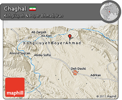 Shaded Relief 3D Map of Chaghal