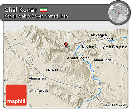 Shaded Relief 3D Map of Chāl Konār