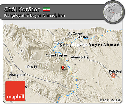 Shaded Relief 3D Map of Chāl Korātor