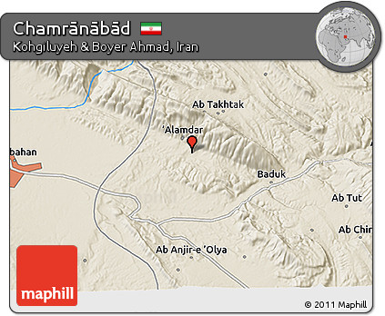 Shaded Relief 3D Map of Chamrānābād