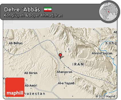 Shaded Relief 3D Map of Deh-e `Abbās