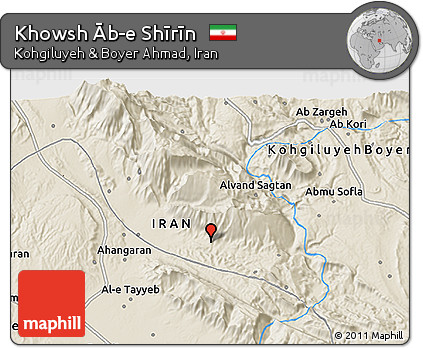 Shaded Relief 3D Map of Khowsh Āb-e Shīrīn