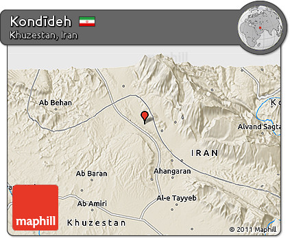 Shaded Relief 3D Map of Kondīdeh